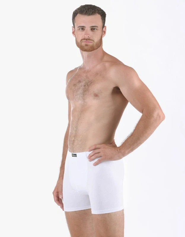 SCOTTY pánské bambusové boxerky s delší nohavičkou, bílá