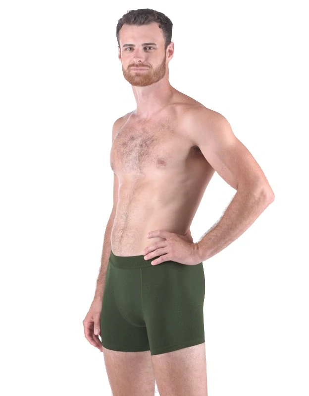 MATTY pánské bambusové boxerky s delší nohavičkou, lahvová