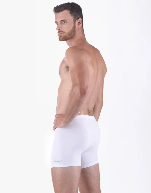 KILIAN pánské bambusové boxerky s delší nohavičkou, bílá