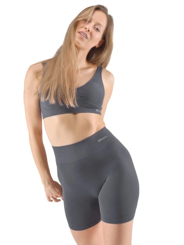 DIANA dámské bezešvé bambusové boxerky, prodloužené, tmavě šedá