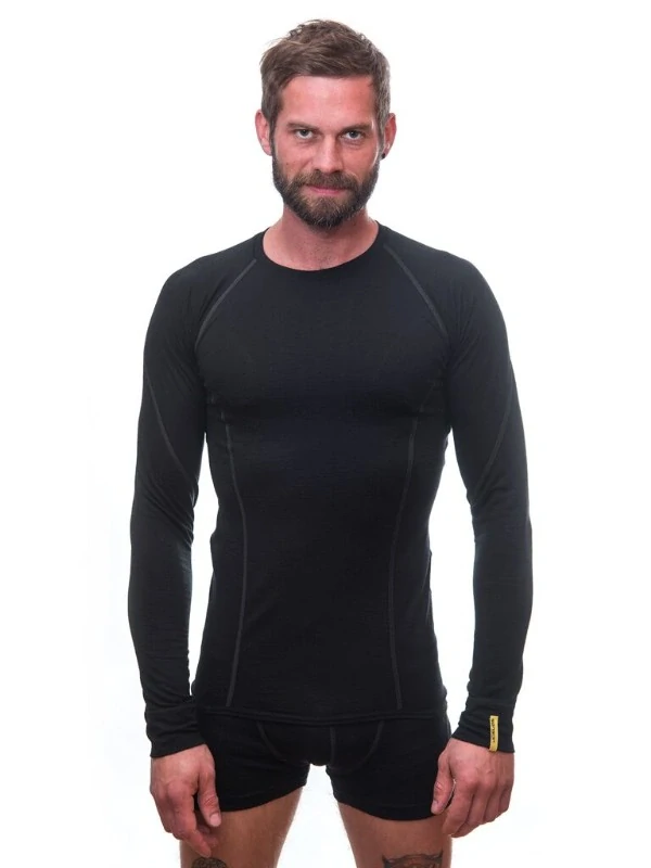 MERINO SENSOR ACTIVE - pánské triko, dlouhý rukáv, černá