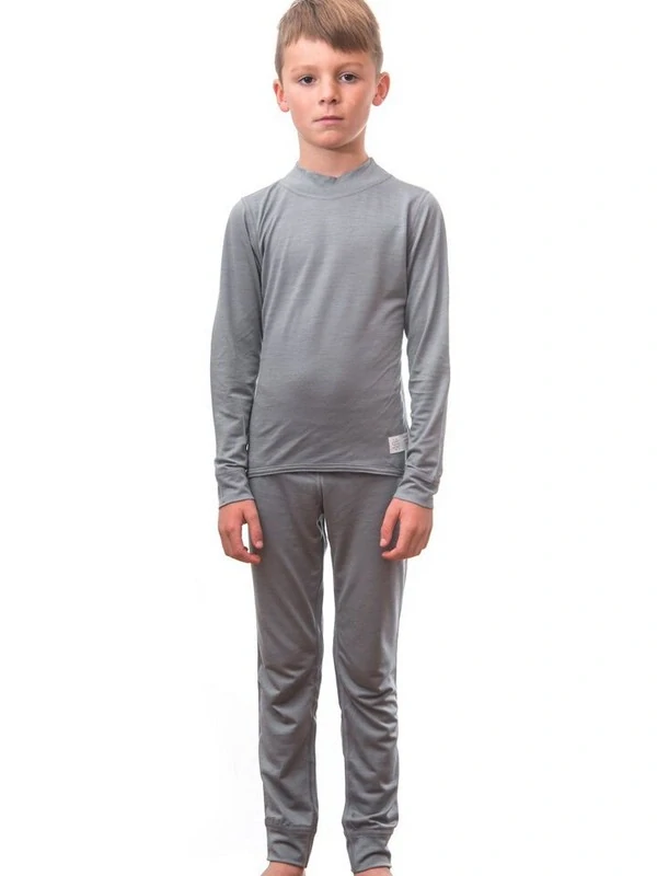 MERINO ACTIVE SENSOR dětský set trička s dlouhým rukávem a spodků, šedá