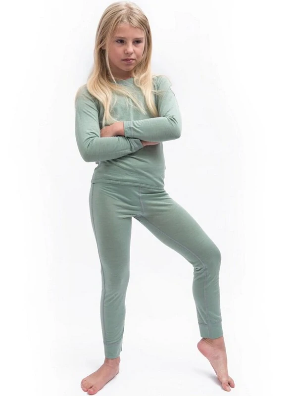 MERINO AIR SENSOR dětský/juniorský set trička s dlouhým rukávem a spodků, basil green