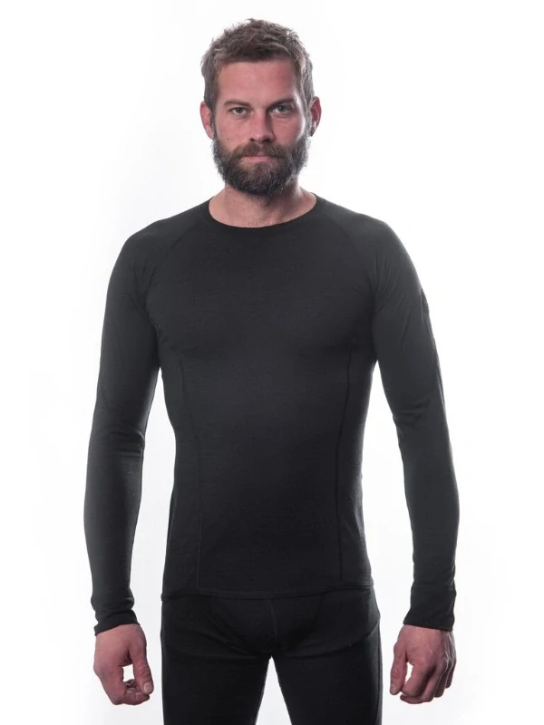MERINO AIR SENSOR - pánské tričko s dlouhým rukávem, černá