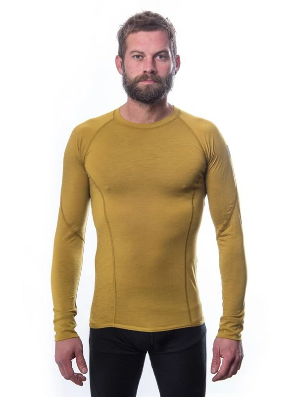 MERINO AIR SENSOR - pánské tričko s dlouhým rukávem, mustard
