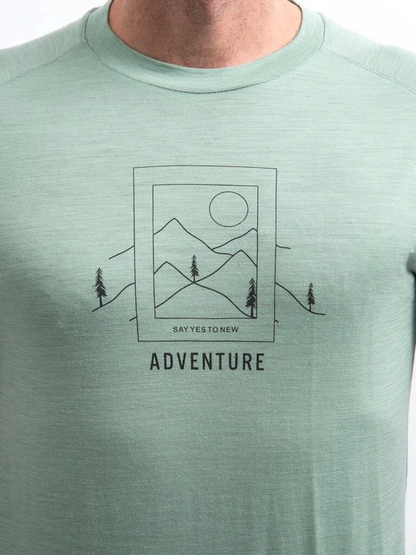 MERINO AIR SAY YES SENSOR - pánské tričko s krátkým rukávem, basil green