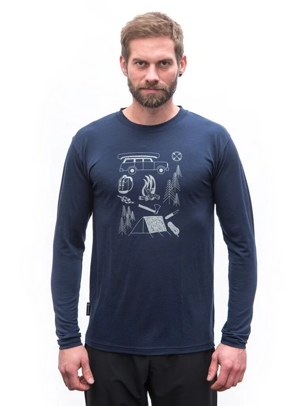 MERINO SENSOR ACTIVE OUTSIDE - pánské triko, dlouhý rukáv, deeep blue