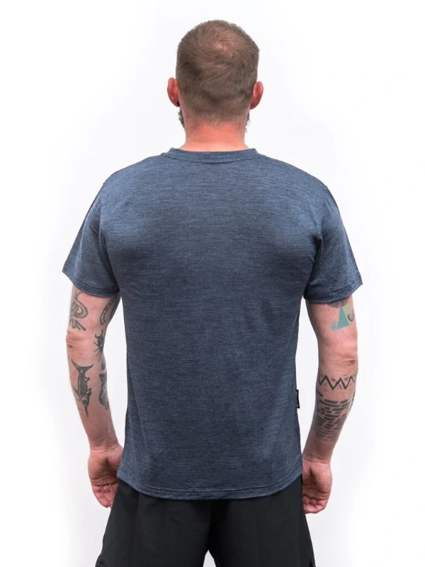 MERINO LITE SENSOR - pánské triko, krátký rukáv, mottled blue
