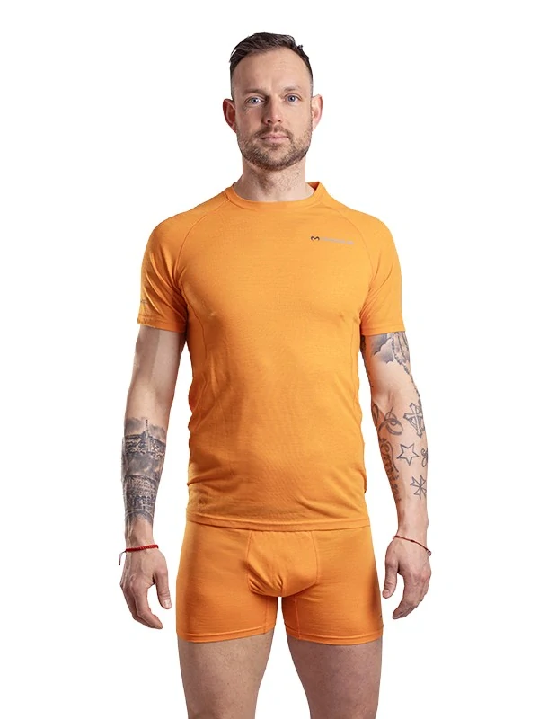 ARI 125 pánské merino triko, krátký rukáv, oranžová