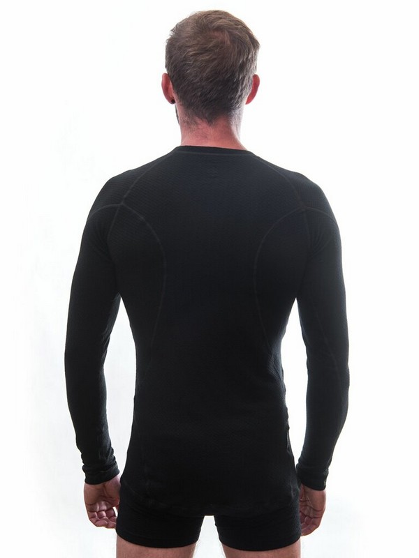 MERINO SENSOR DF ADVENTURE - pánské tričko, dlouhý rukáv, černá