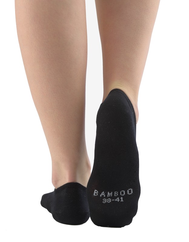 Bambusové bezešvé ponožky, nízké - neviditelné, černá, 1 balení/2 páry