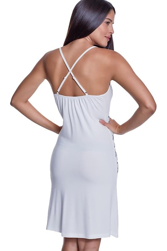 OLIVIA dámská bambusová košilka s županem, krémová