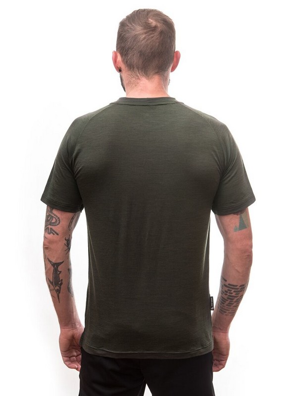 MERINO AIR NEW SENSOR PT EARTH - pánské tričko s krátkým rukávem, olive green