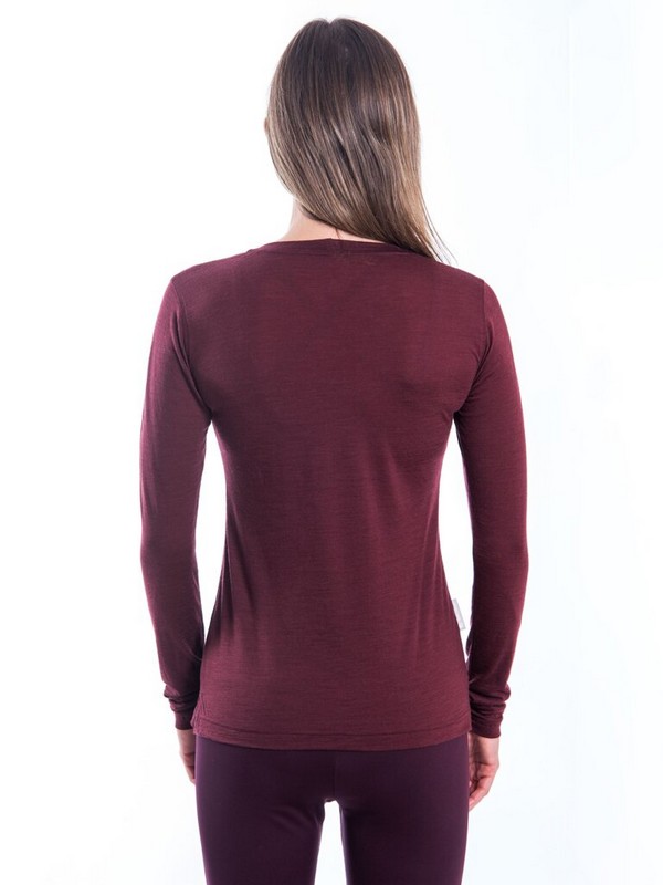 MERINO AIR NEW SENSOR PT HILLS - dámské tričko s dlouhým rukávem, port red