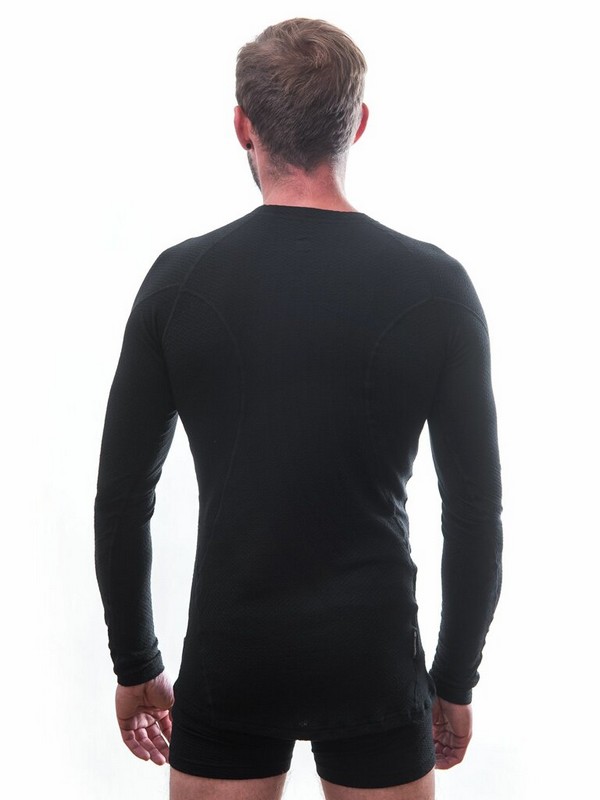 MERINO SENSOR DF - pánské tričko, dlouhý rukáv, černá
