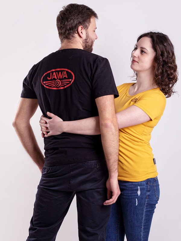 JAWA FAN pánské tričko z bambusových vláken s krátkým rukávem, černá