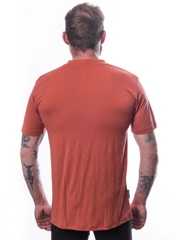 MERINO SENSOR ACTIVE SNSR - pánské triko, krátký rukáv, terracotta