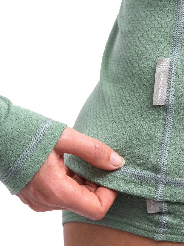 MERINO SENSOR DF - dámské tričko, dlouhý rukáv, basil green