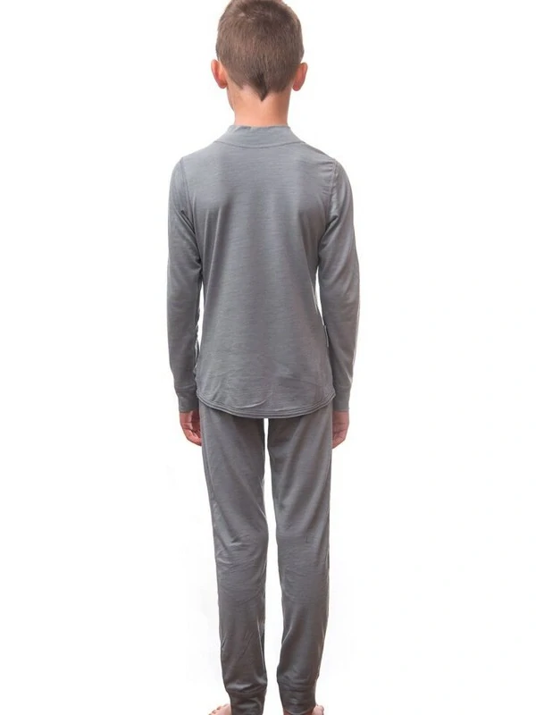 MERINO ACTIVE SENSOR dětský set trička s dlouhým rukávem a spodků, šedá