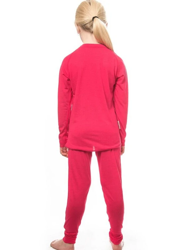 MERINO AIR SENSOR dětský/juniorský set trička s dlouhým rukávem a spodků, magenta
