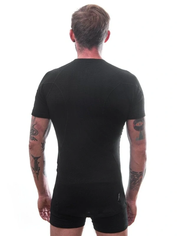 MERINO SENSOR DF - pánské tričko, krátký rukáv, černá