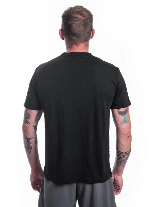 MERINO AIR SENSOR TRAVELLER - pánské tričko s krátkým rukávem, černá