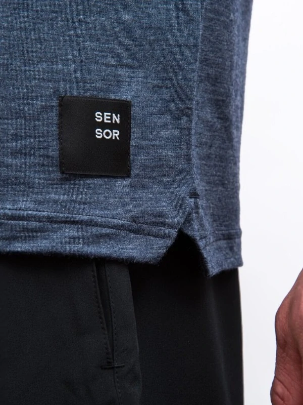 MERINO LITE SENSOR - pánské triko, krátký rukáv, mottled blue