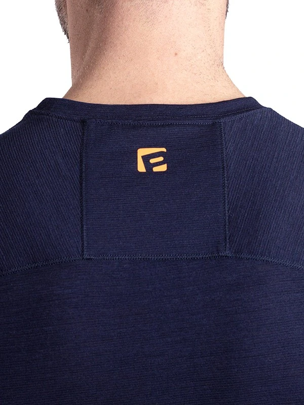 EINAR 125 pánské merino triko, dlouhý rukáv, černo - modrá
