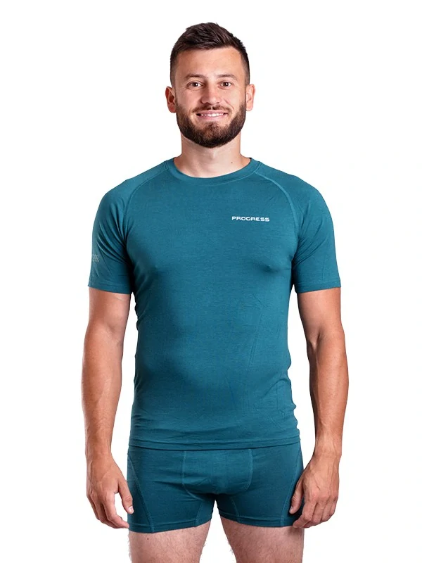 ENKR tričko z bambusových vláken s krátkým rukávem, zelená