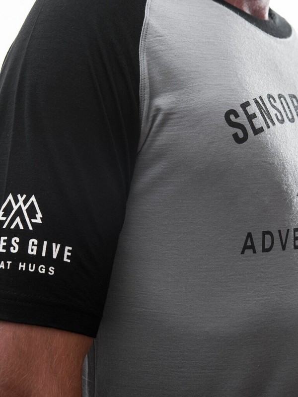 MERINO SENSOR ACTIVE PT ADVENTURE - pánské triko, krátký rukáv, šedá/černá