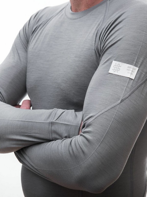 MERINO SENSOR ACTIVE - pánské triko, dlouhý rukáv, světle šedá