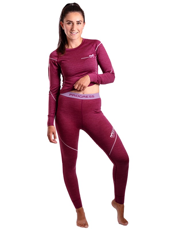 VENDY MERINO dámské merino spodky, vínový melír