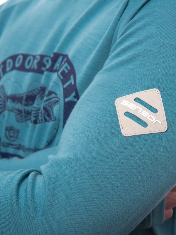 MERINO SENSOR UPPER OUTDOORS - pánské mikina, klokanka, mint blue
