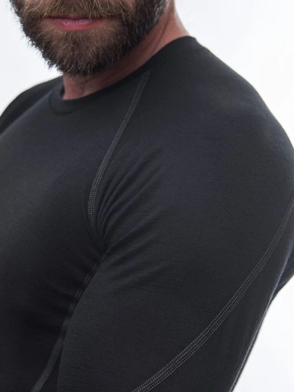 MERINO SENSOR ACTIVE - pánské triko, dlouhý rukáv, černá
