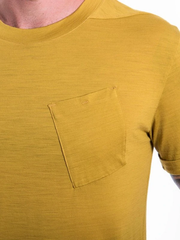 MERINO AIR SENSOR TRAVELLER - pánské tričko s krátkým rukávem, mustard