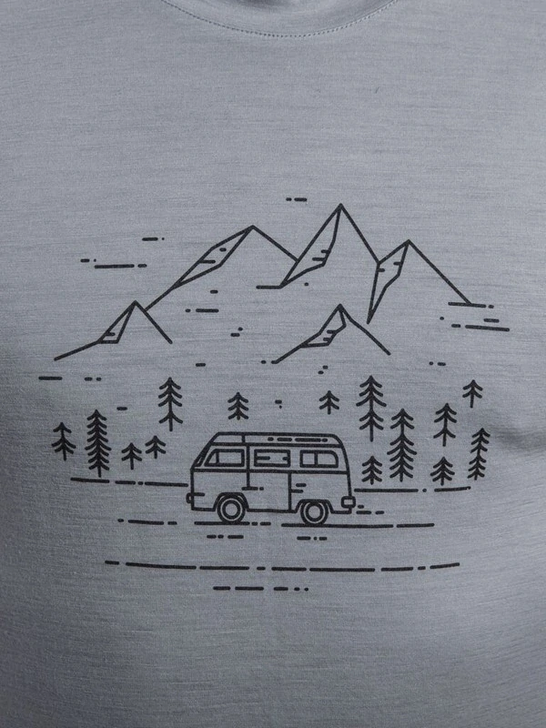 MERINO SENSOR ACTIVE VAN LIFE - pánské triko, krátký rukáv, šedá
