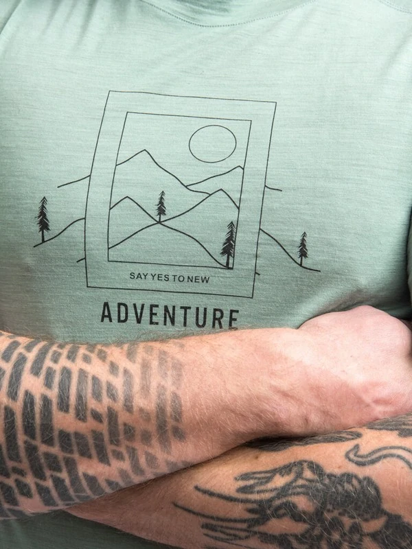 MERINO AIR SAY YES SENSOR - pánské tričko s krátkým rukávem, basil green