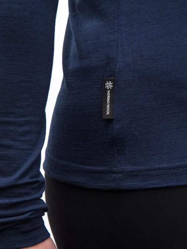 MERINO SENSOR ACTIVE SONGBIRDS - dámské tričko, dlouhý rukáv, deep blue
