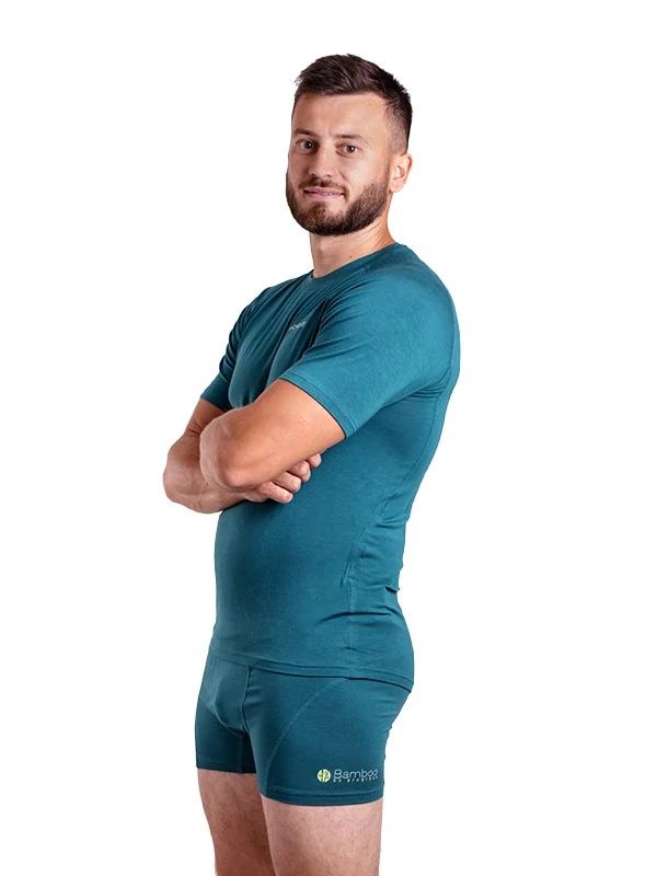 ENKR tričko z bambusových vláken s krátkým rukávem, zelená