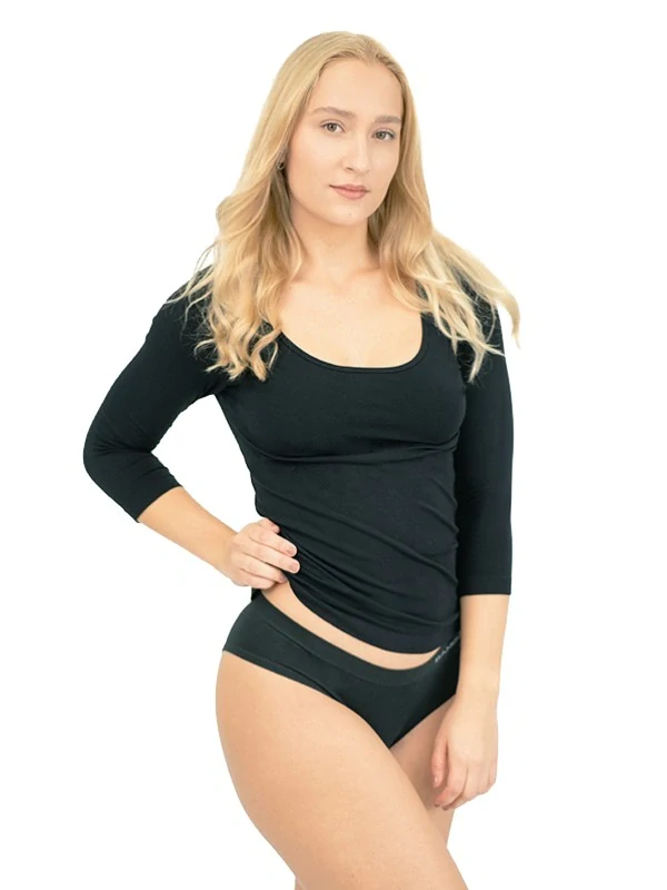BALETTE bambusové tričko s 3/4 rukávem, černá