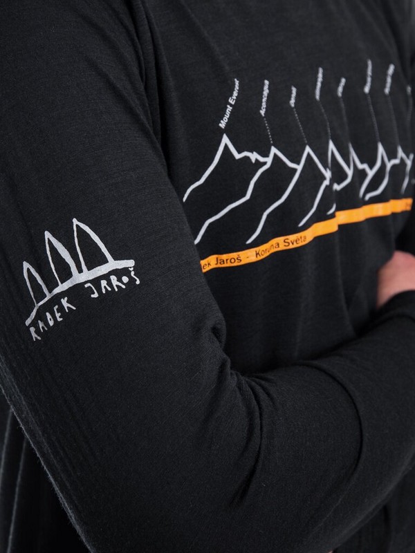 MERINO AIR NEW SENSOR PT - pánské tričko s dlouhým rukávem, černá/RJ