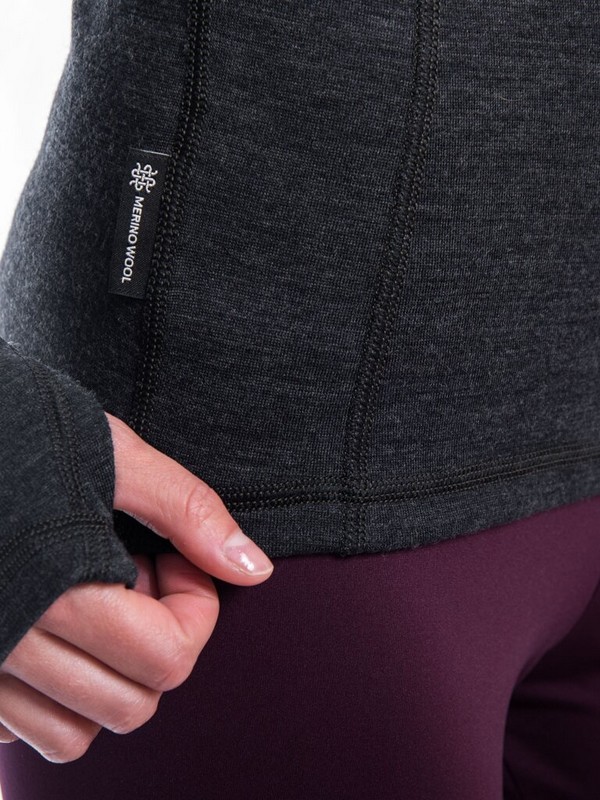 MERINO SENSOR BOLD W1 - dámské tričko s dlouhým rukávem, antracite/gray