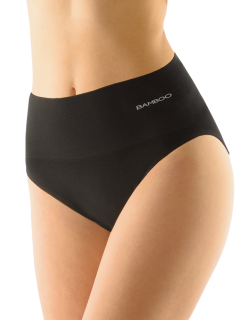 ILIONE dámské bambusové kalhotky klasické se širokým bokem, černá