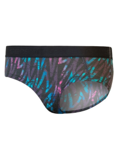 MERINO IMPRESS SENSOR - dámské kalhotky, ČERNÁ/STRIPES