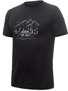 MERINO SENSOR ACTIVE VAN LIFE - pánské triko, krátký rukáv, černá
