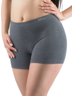 MIRABI dámské bezešvé bambusové boxerky, delší nohavička, šedá - bílá