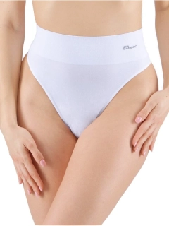 COLETTE dámské bezešvé bambusové tanga s vysokým pasem a širším lemem, bílá