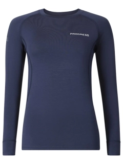 CELLICA dámské bambusové tričko s dlouhým rukávem, tmavě modrá
