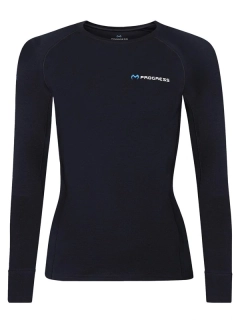 ANNEMARI dámské merino tričko s dlouhým rukávem, černomodrá
