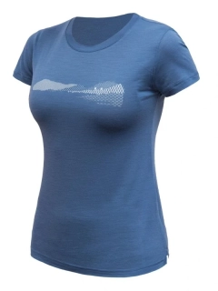 MERINO AIR NEW SENSOR PT HILLS - dámské tričko s krátkým rukávem, riviera blue